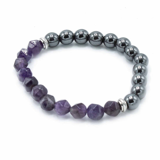 Magnetic Faceted Amethyst Gemstone Bracelet