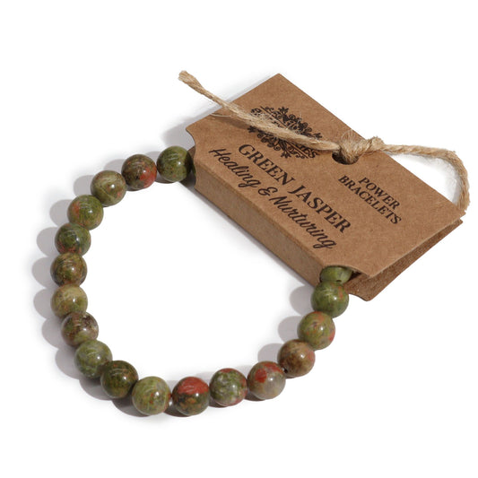 Green Jasper Power Bracelet – Crystal Healing Beads for Balance & Energy Protection