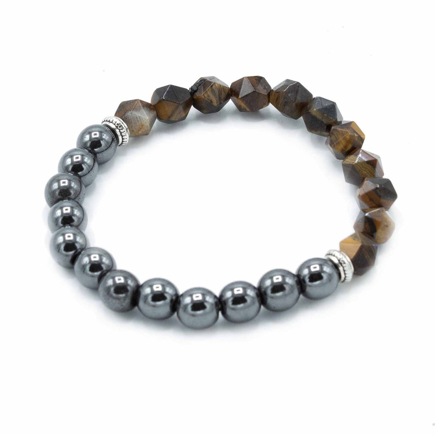 Magnetic Faceted Tiger Eye Gemstone Bracelet
