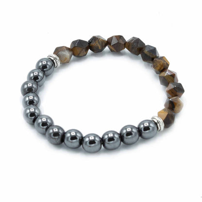 Magnetic Faceted Tiger Eye Gemstone Bracelet
