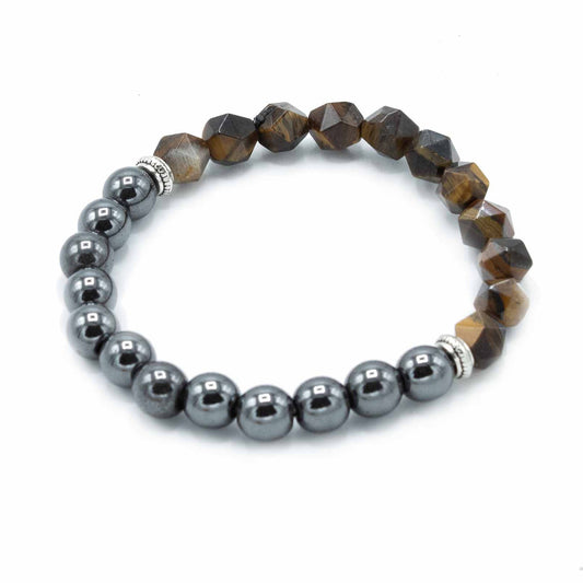 Magnetic Faceted Tiger Eye Gemstone Bracelet