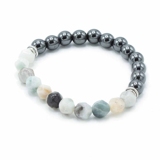Magnetic Faceted Mountain Jade Gemstone Bracelet