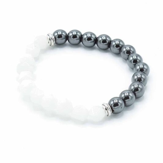 Magnetic Faceted Rock Quartz Gemstone Bracelet