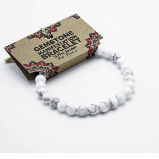 White Jasper Manifestation Bracelet – Peace & Calm